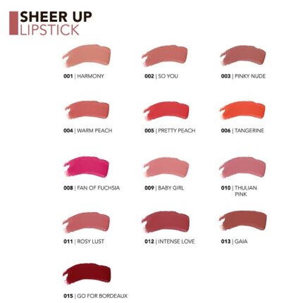 تست رنگ رژ لب جامد Sheer Up فلورمار