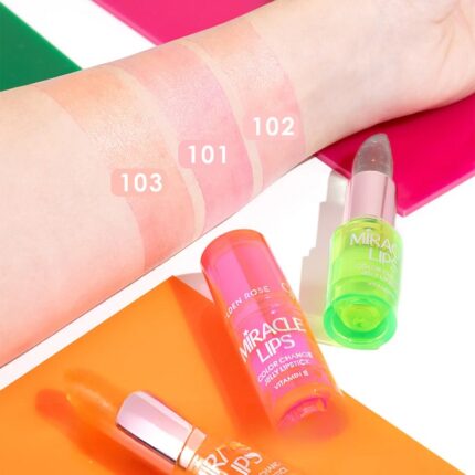 تست رنگرژ لب جامد حرارتی Miracle Lips گلدن رز